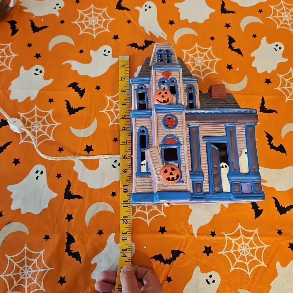 Pacific Rim Electrified Ceramic Haunted House with Lights